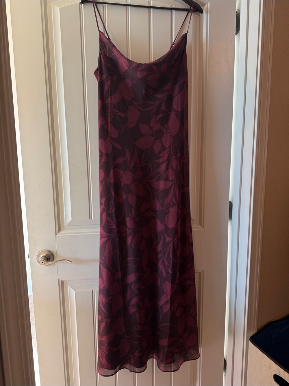 Burgundy and Plum Floral Maxi Slip Dress